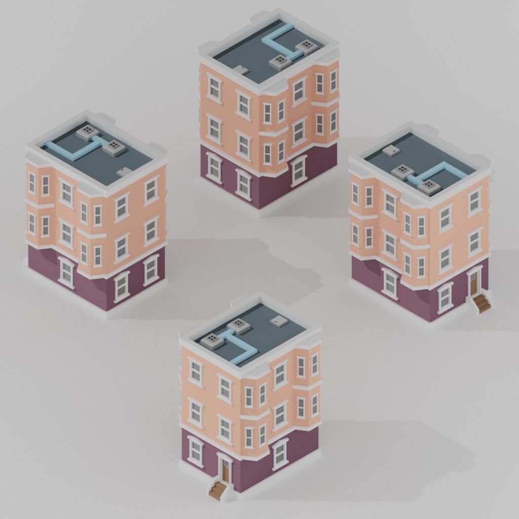 Isometric Low poly City Pack Low-poly 3D model_108