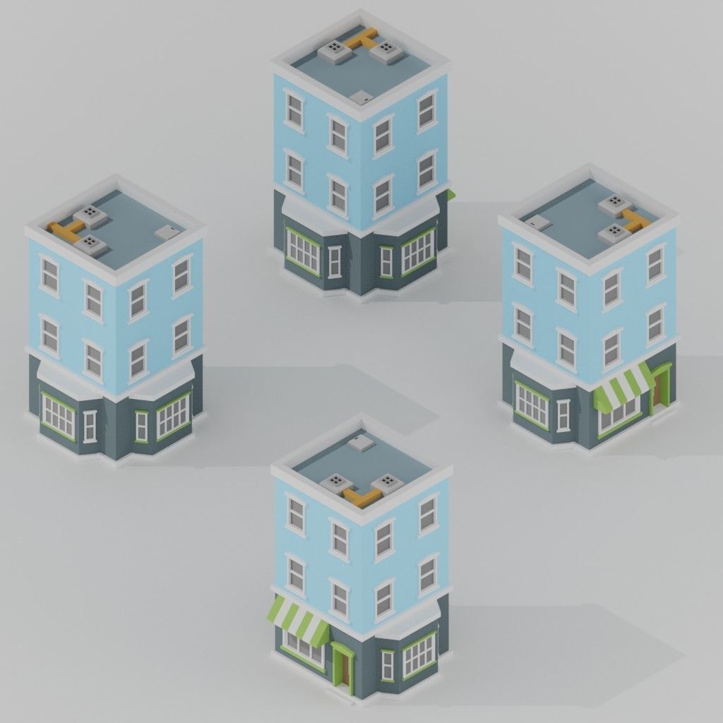 Isometric Low poly City Pack Low-poly 3D model_106