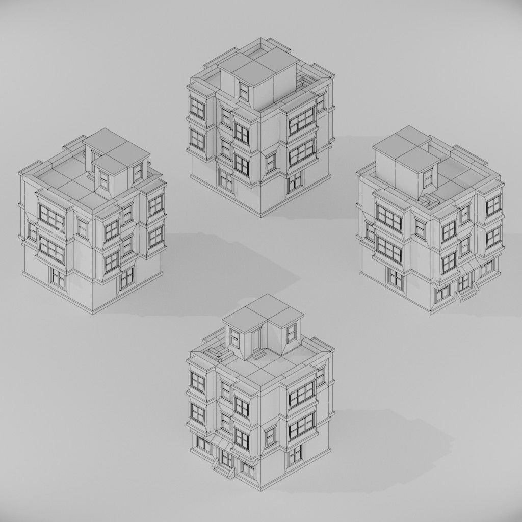 Isometric Low poly City Pack Low-poly 3D model_120