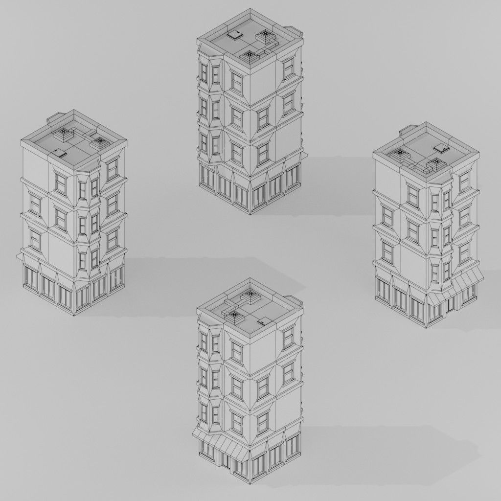 Isometric Low poly City Pack Low-poly 3D model_127