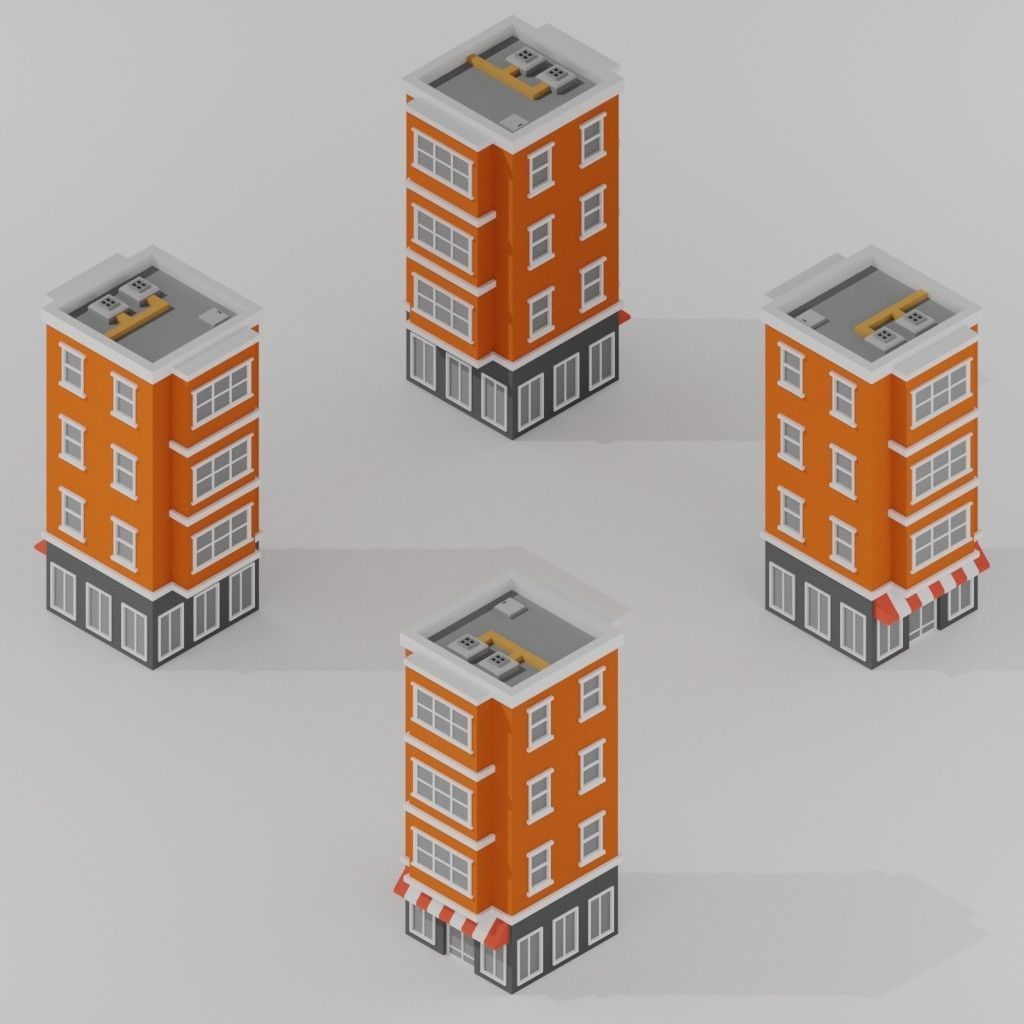 Isometric Low poly City Pack Low-poly 3D model_110