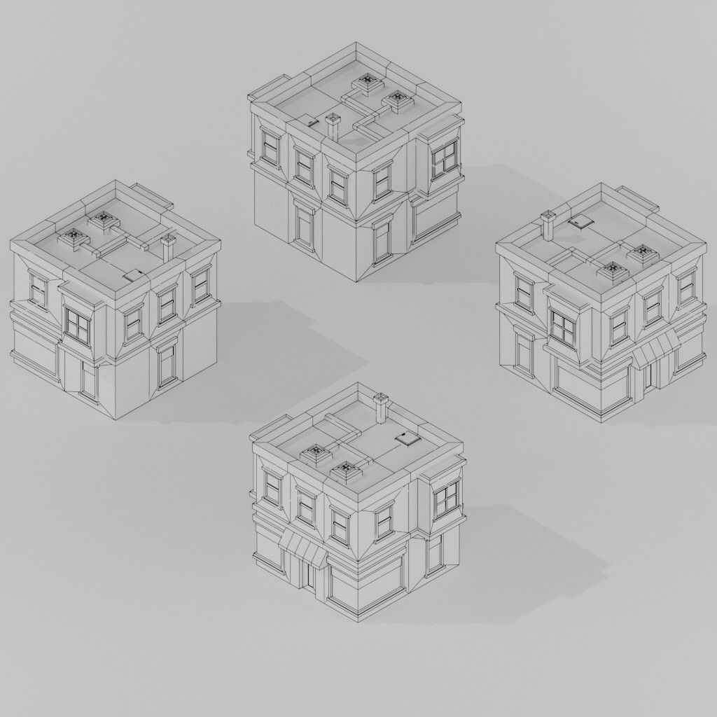 Isometric Low poly City Pack Low-poly 3D model_118
