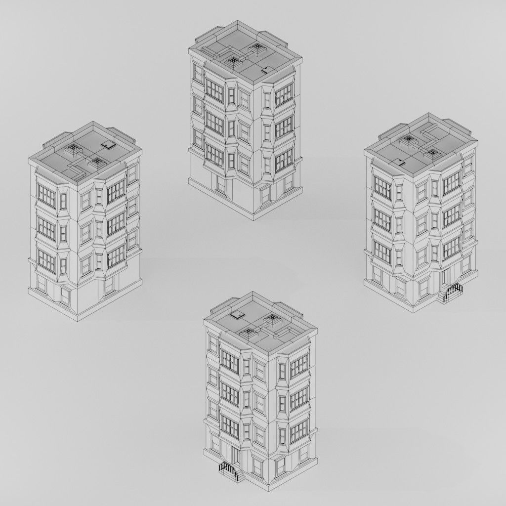 Isometric Low poly City Pack Low-poly 3D model_129