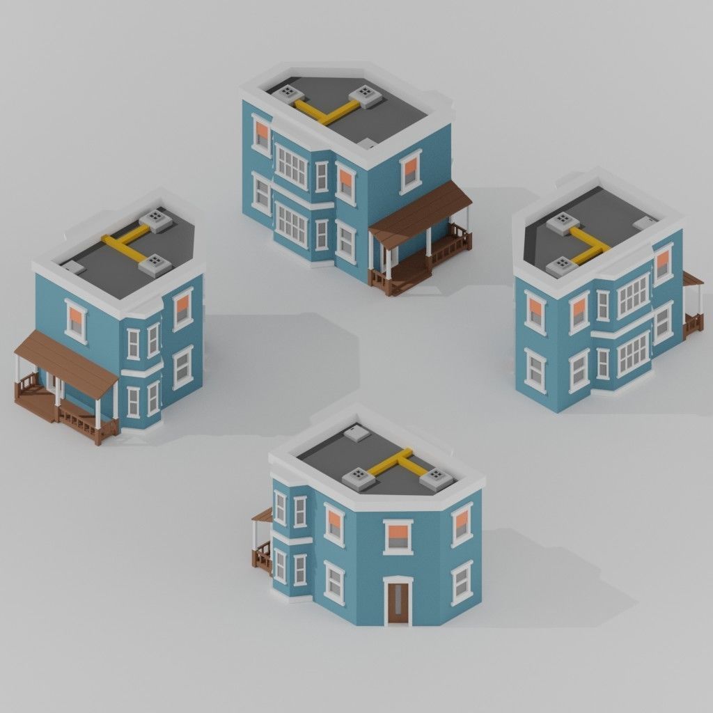 Isometric Low poly City Pack Low-poly 3D model_103