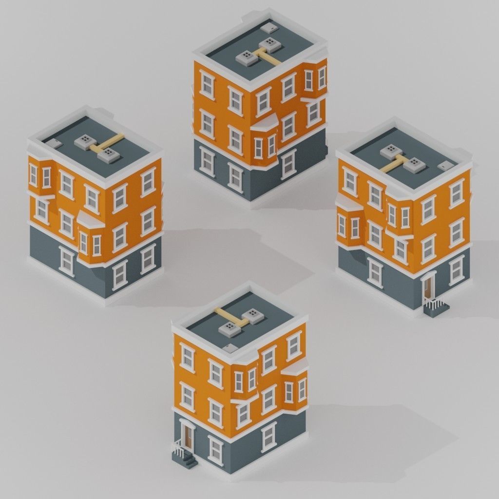 Isometric Low poly City Pack Low-poly 3D model_107