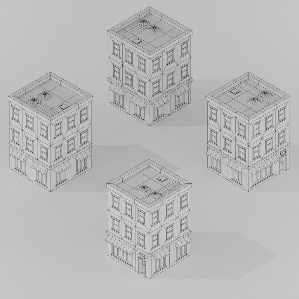 Isometric Low poly City Pack Low-poly 3D model_121