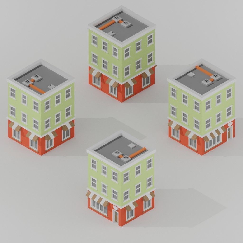Isometric Low poly City Pack Low-poly 3D model_105