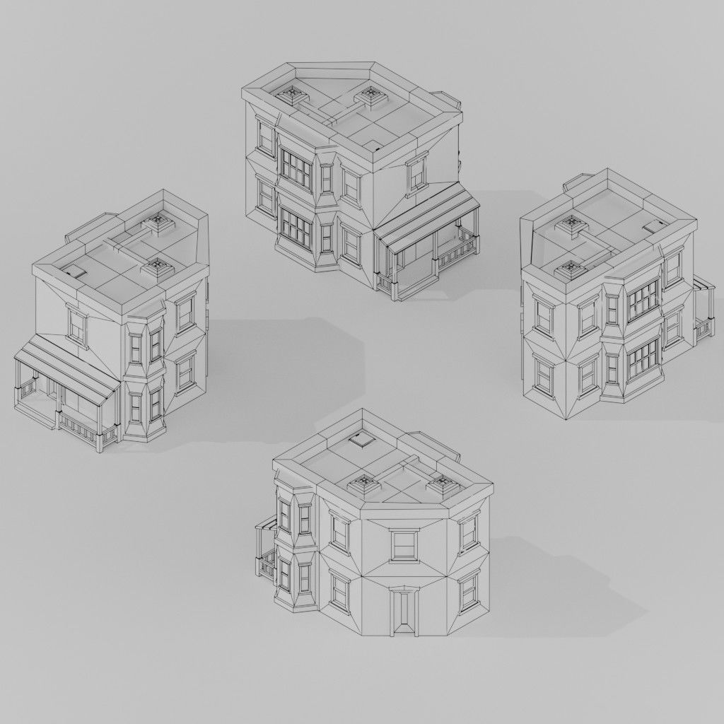 Isometric Low poly City Pack Low-poly 3D model_119