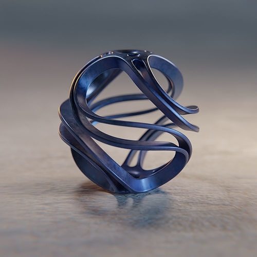 Pendant 2 spiral ring on table 3D print model