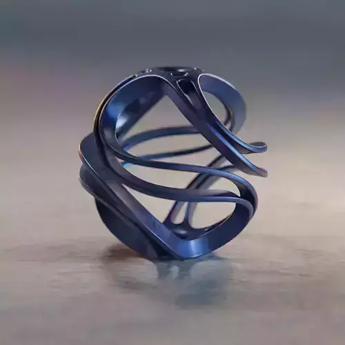 Pendant 2 spiral ring on table 3D print model
