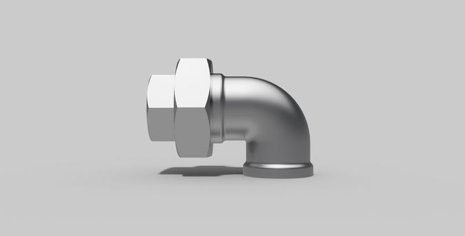 3-4 Inch BSP - Union elbow  90 degrees F x F - Autodesk Inventor 3D model