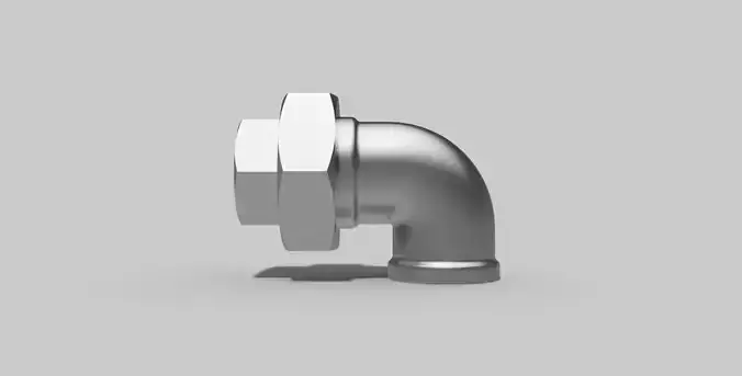 1 Inch BSP - Union elbow  90 degrees F x F - Autodesk Inventor