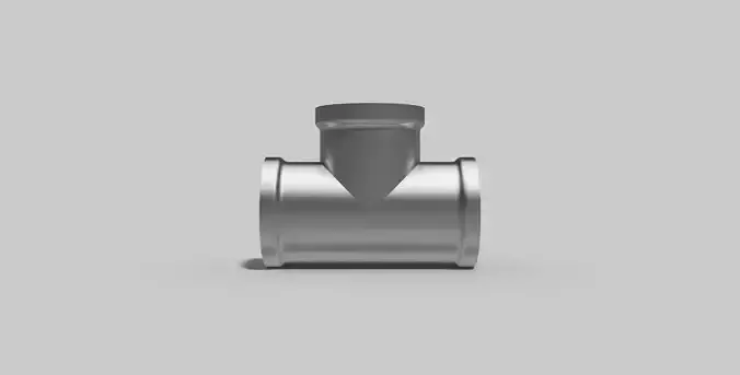 1 Inch BSP - Tee  90 degrees F - Autodesk Inventor 3D model