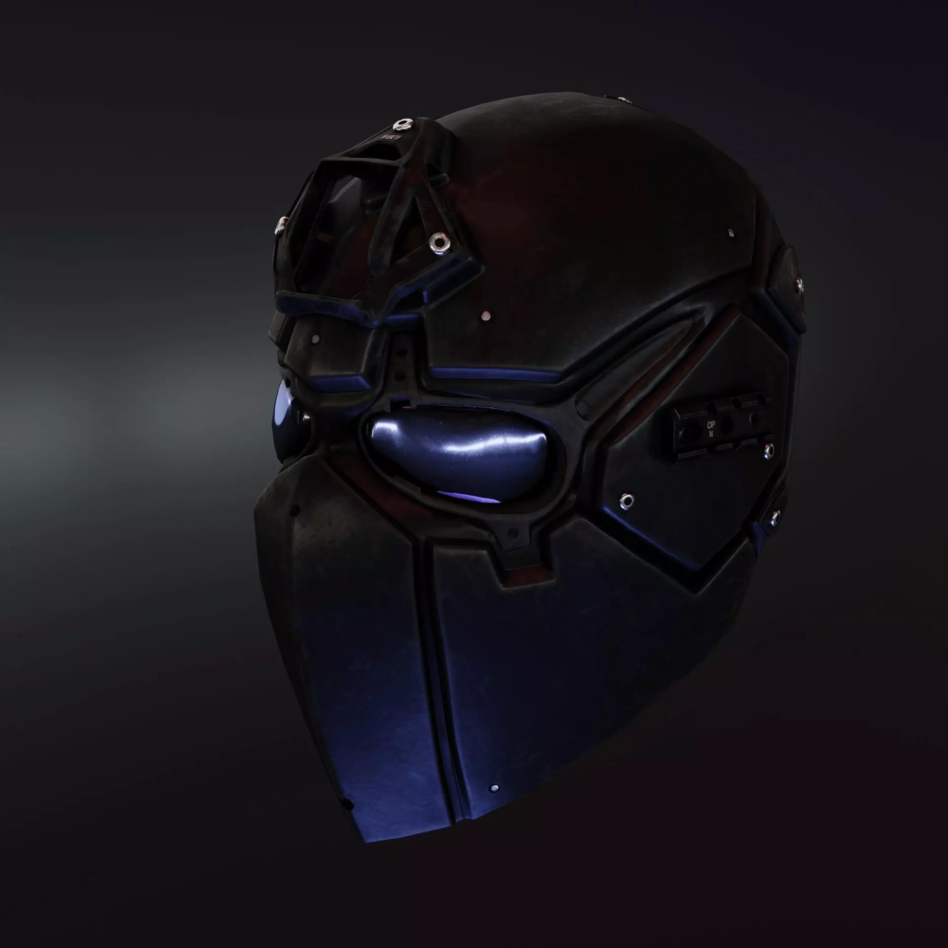 Devtac Ronin Ballistic Mask TACTICAL Low-poly 3D model_0