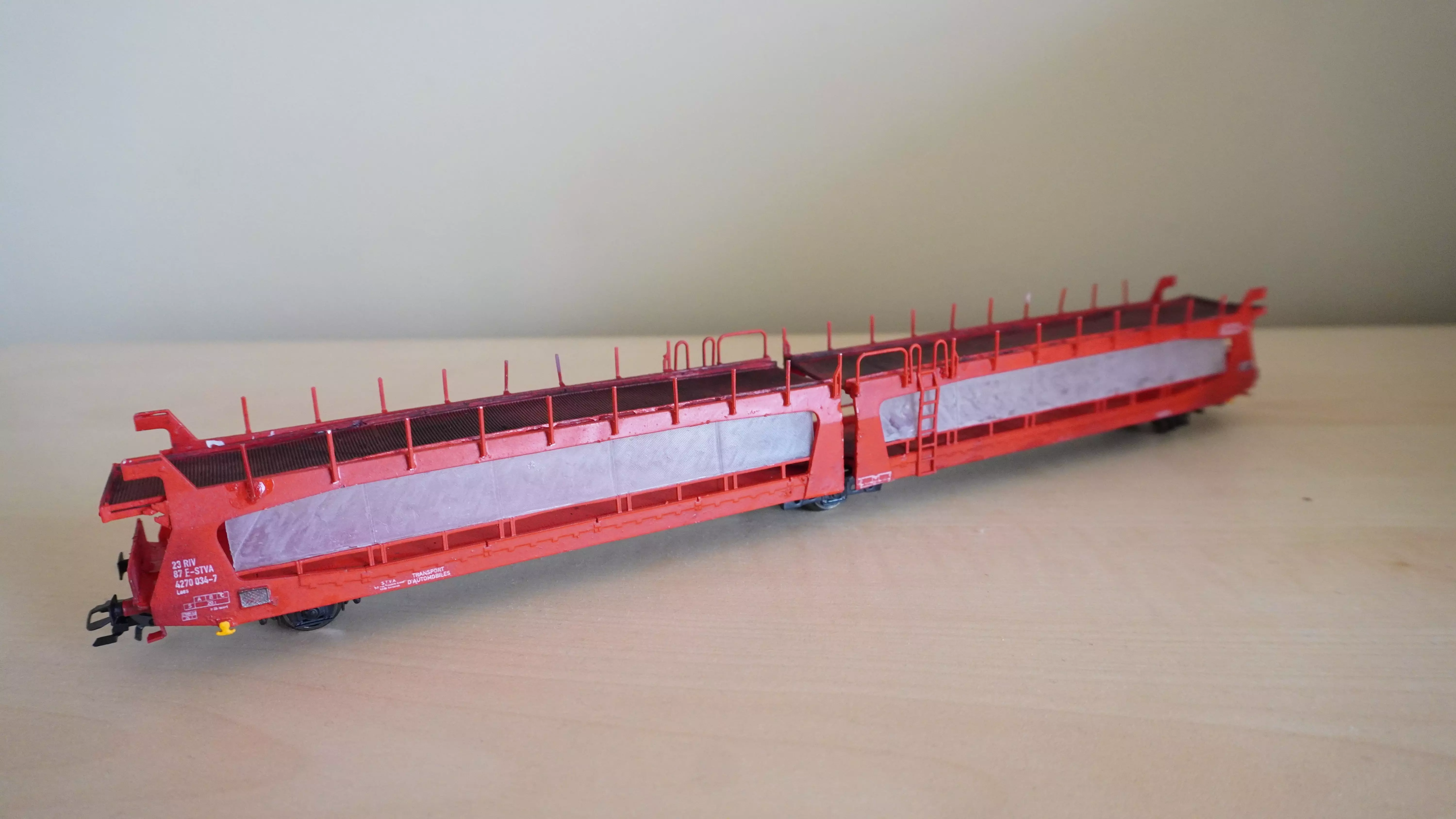 Pre supported H0 1-87 scale Laes TA 364 M car carrying wagon 3D print model_5