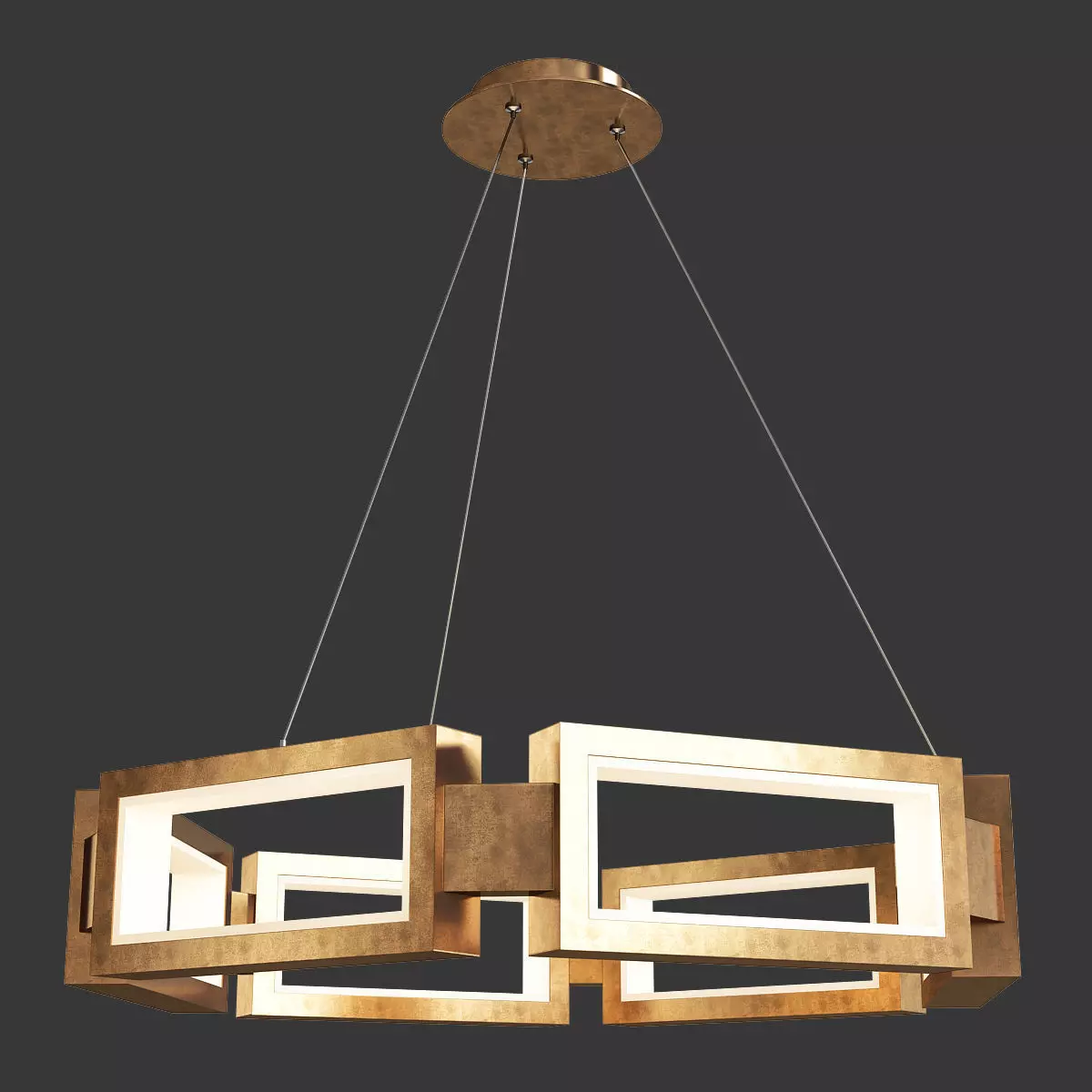 MIES CHANDELIER Low-poly 3D model_0