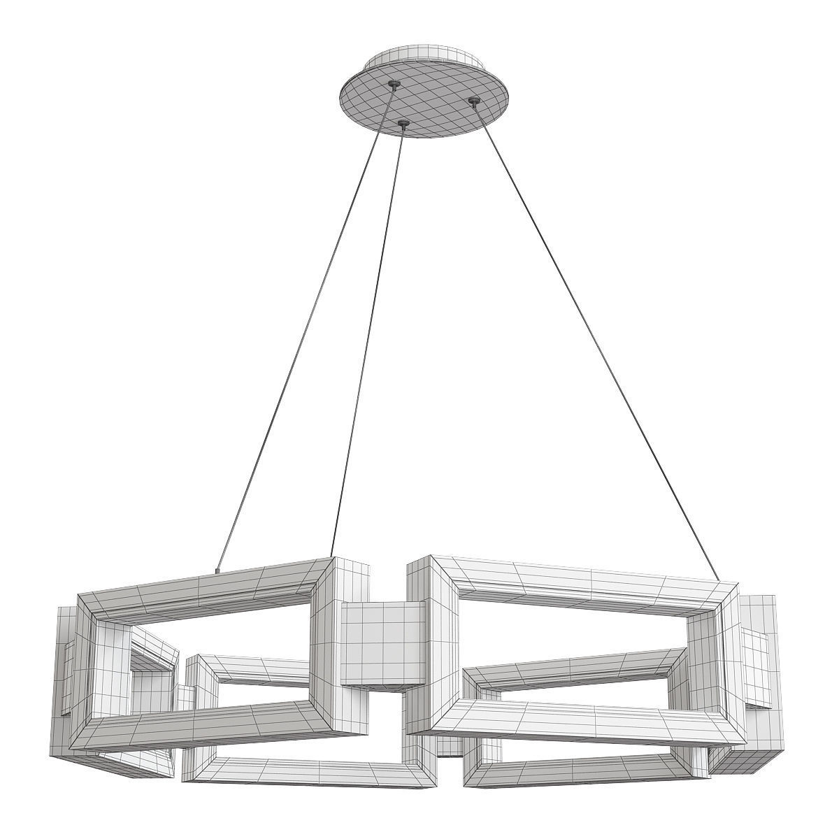 MIES CHANDELIER Low-poly 3D model_1