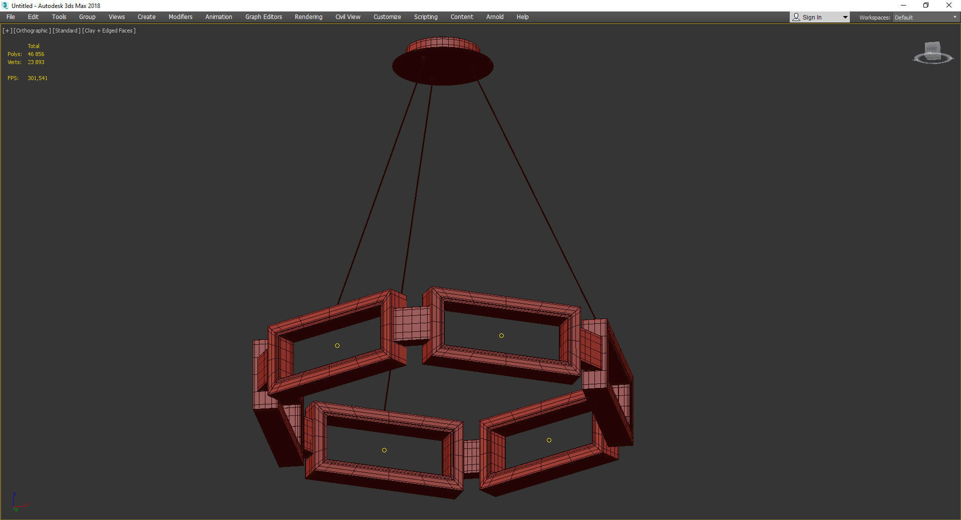 MIES CHANDELIER Low-poly 3D model_2