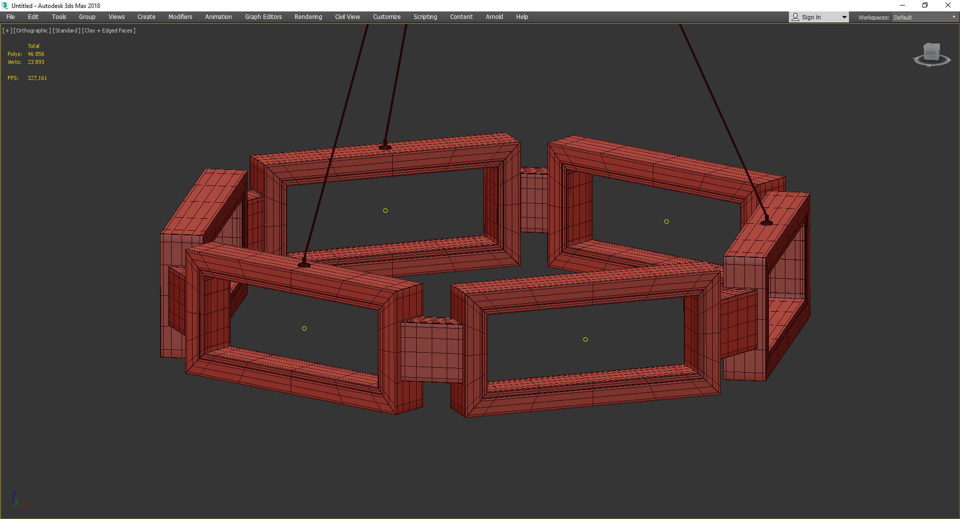 MIES CHANDELIER Low-poly 3D model_3