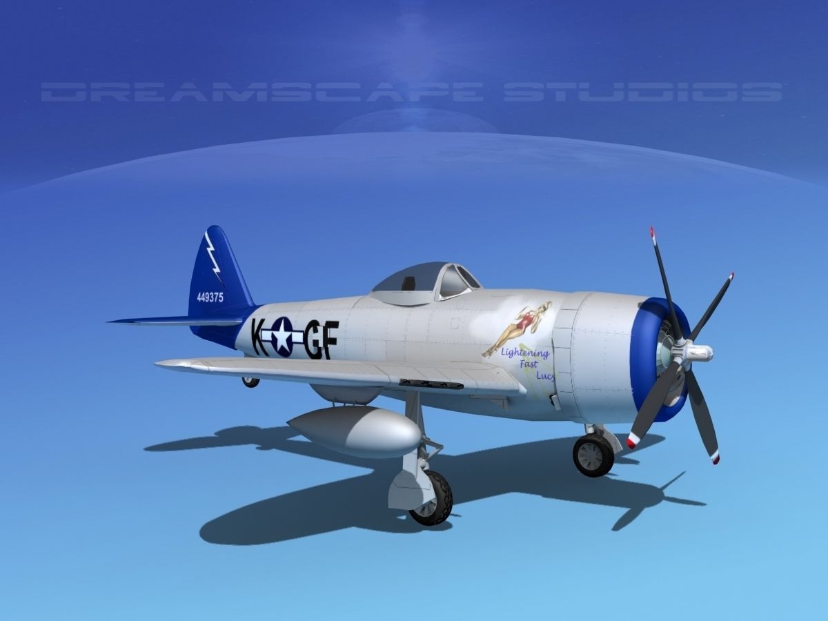 Republic P-47D Thunderbolt V01 3D model_3