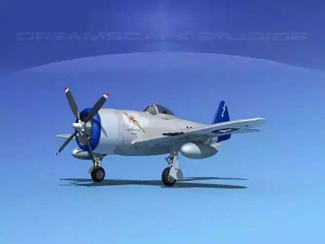 Republic P-47D Thunderbolt V01 3D model