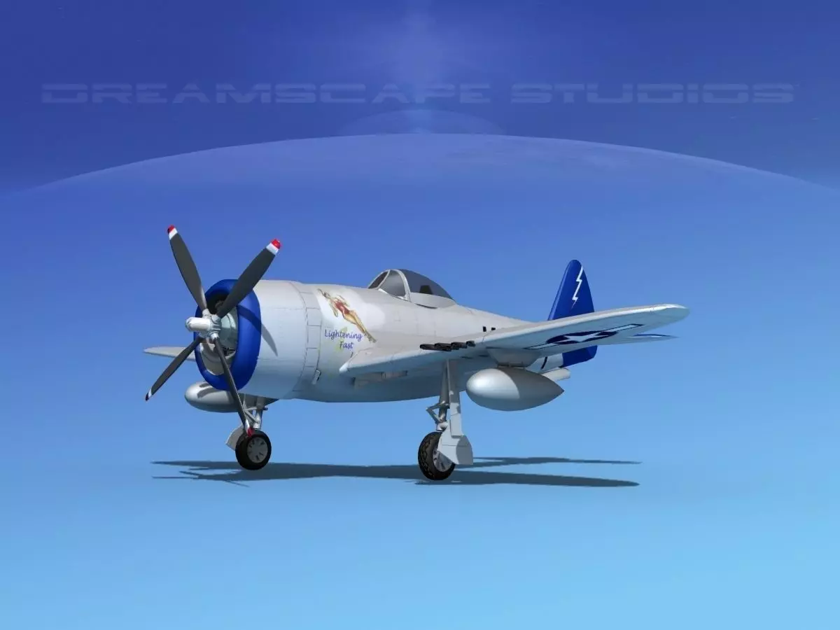 Republic P-47D Thunderbolt V01 3D model_0