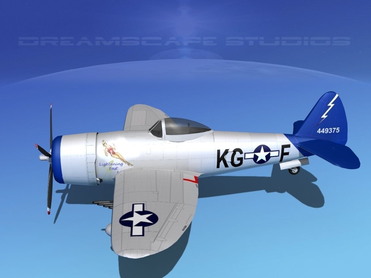 Republic P-47D Thunderbolt V01 3D model_9