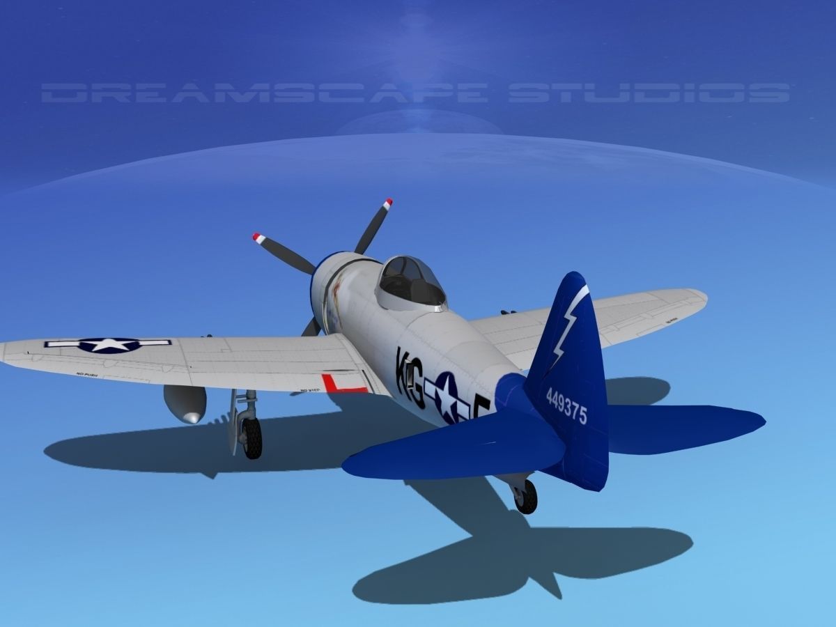 Republic P-47D Thunderbolt V01 3D model_7