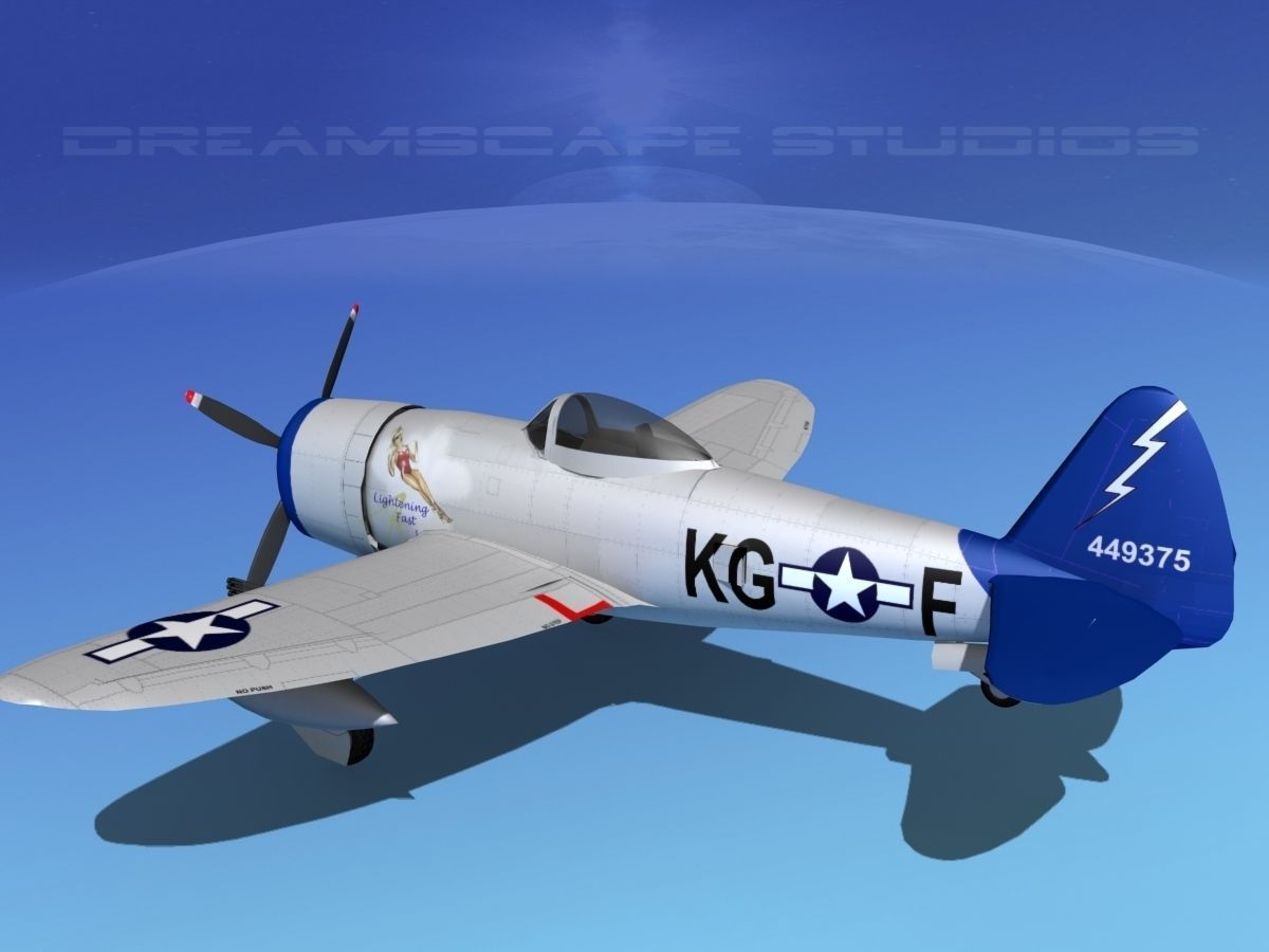 Republic P-47D Thunderbolt V01 3D model_8