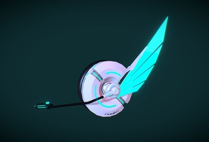 Wing Headphone Low-poly 3D model