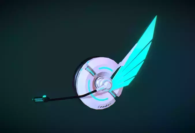 Wing Headphone Low-poly 3D model