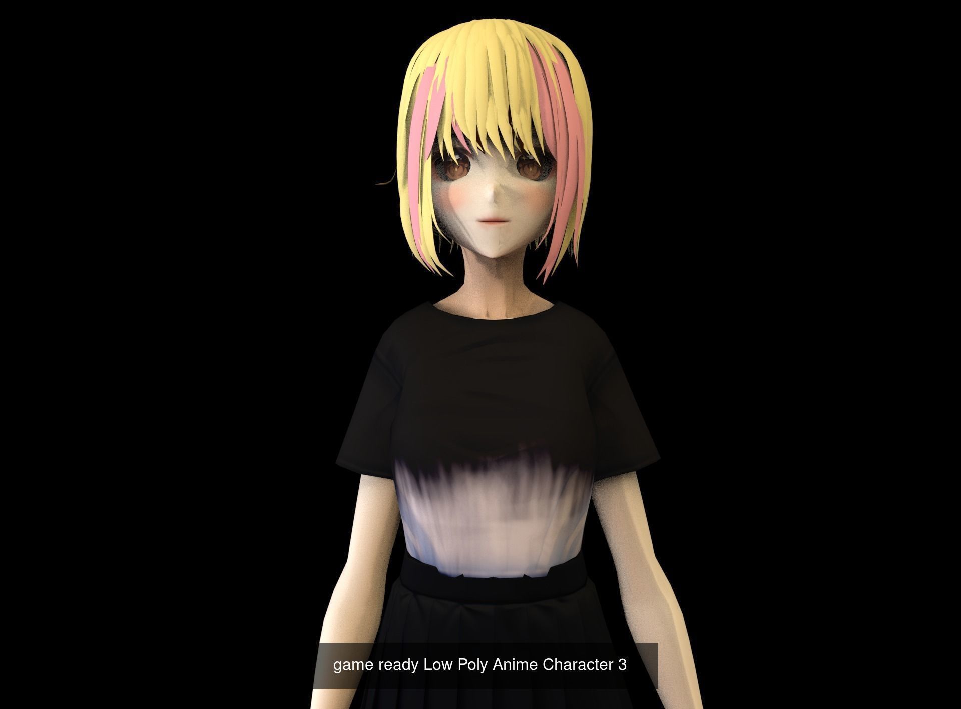 2 Anime Low Poly Characters DPack 12 3D Model Collection_3