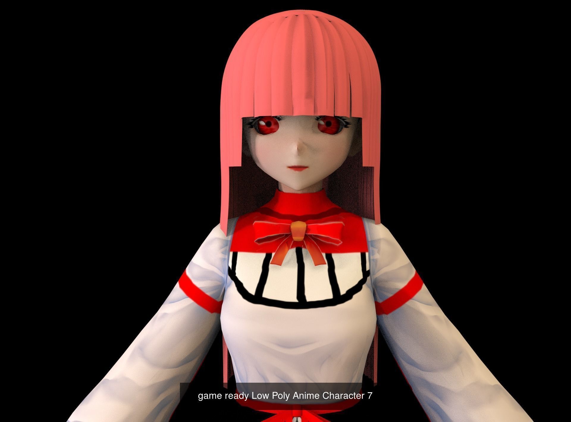 2 Anime Low Poly Characters DPack 14 3D Model Collection_3