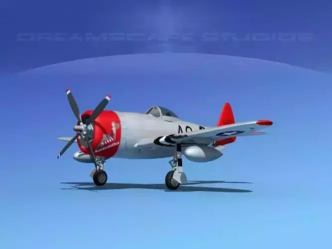 Republic P-47D Thunderbolt V02 3D model