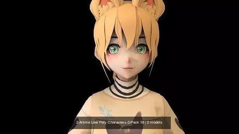 2 Anime Low Poly Characters DPack 16 3D Model Collection_1