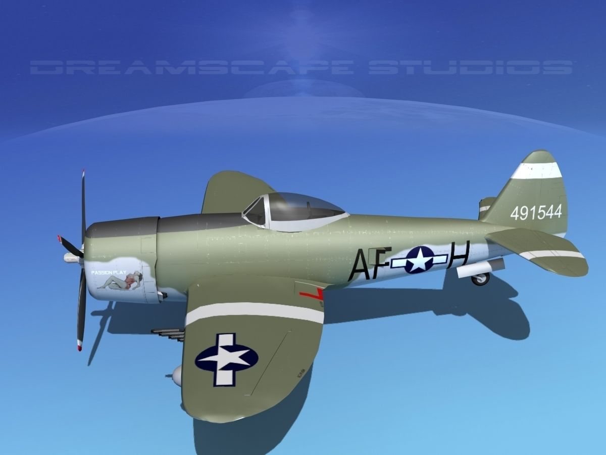 Republic P-47D Thunderbolt V03 3D model_9