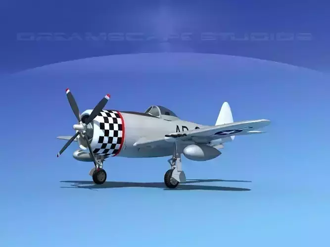 Republic P-47D Thunderbolt V04 3D model