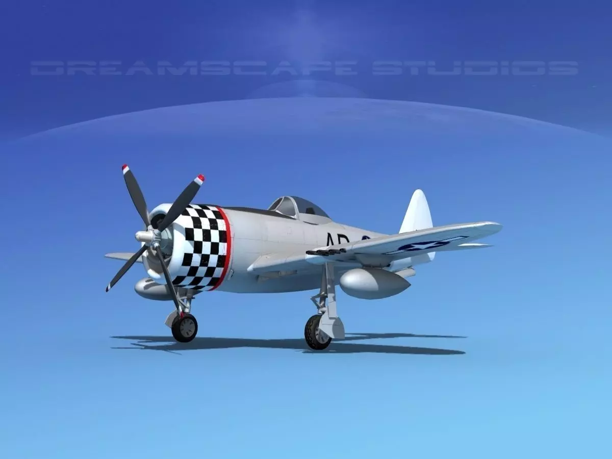 Republic P-47D Thunderbolt V04 3D model_0