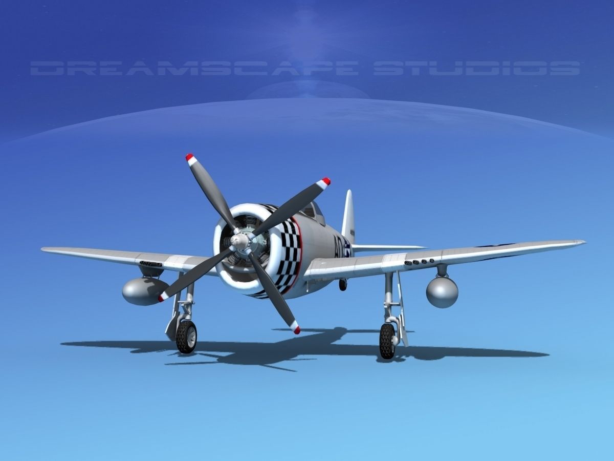 Republic P-47D Thunderbolt V04 3D model_1
