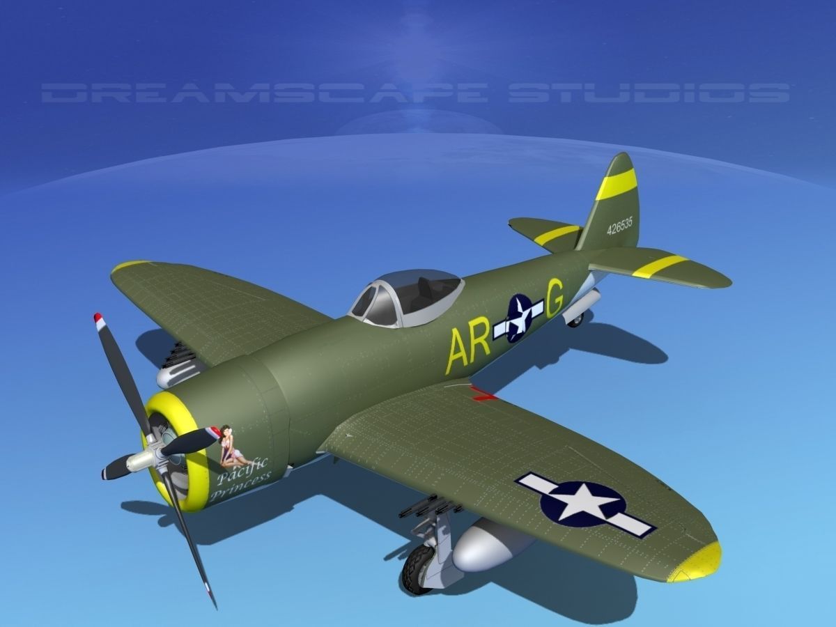 Republic P-47D Thunderbolt V05 3D model_10
