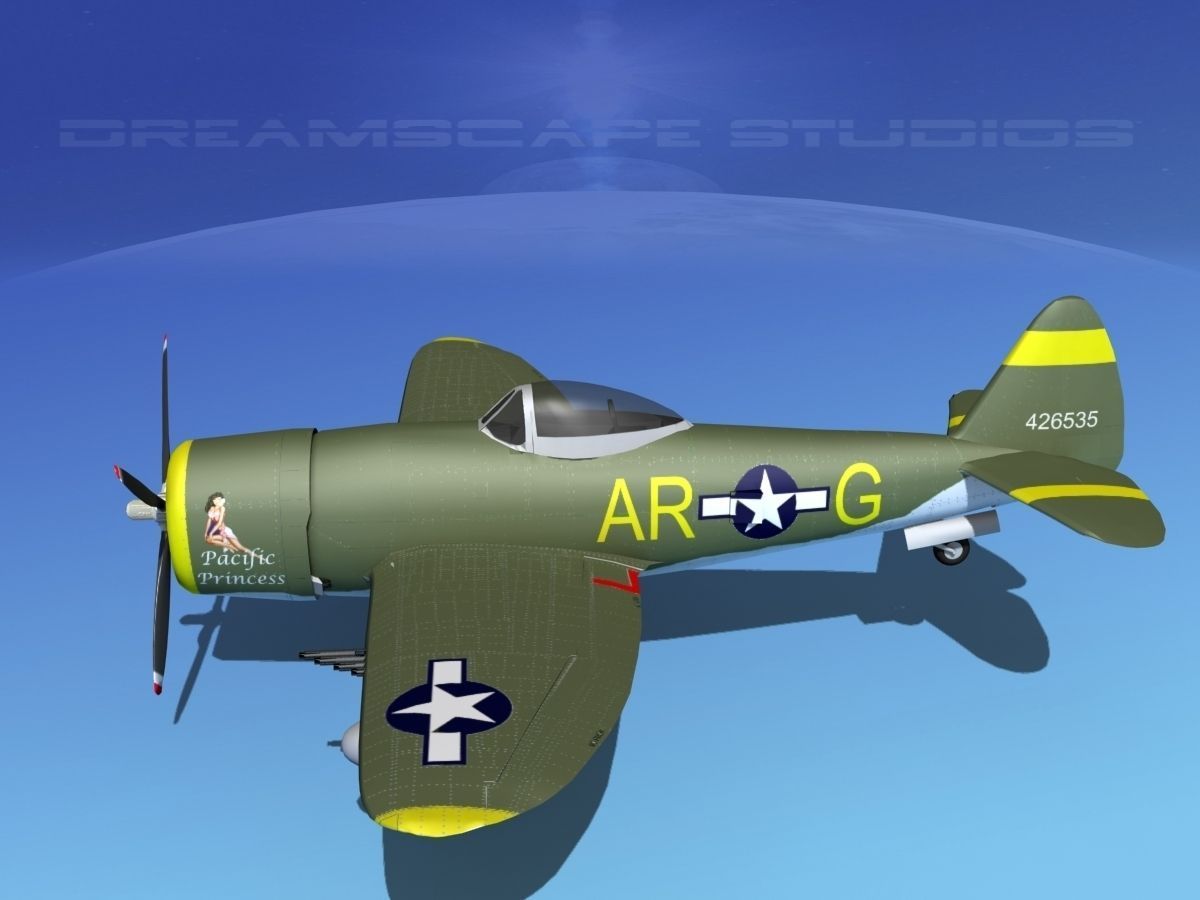 Republic P-47D Thunderbolt V05 3D model_9
