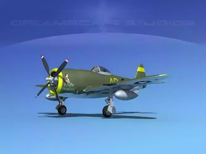 Republic P-47D Thunderbolt V05 3D model