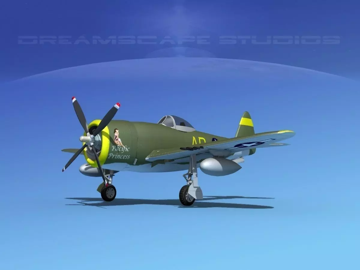 Republic P-47D Thunderbolt V05 3D model_0