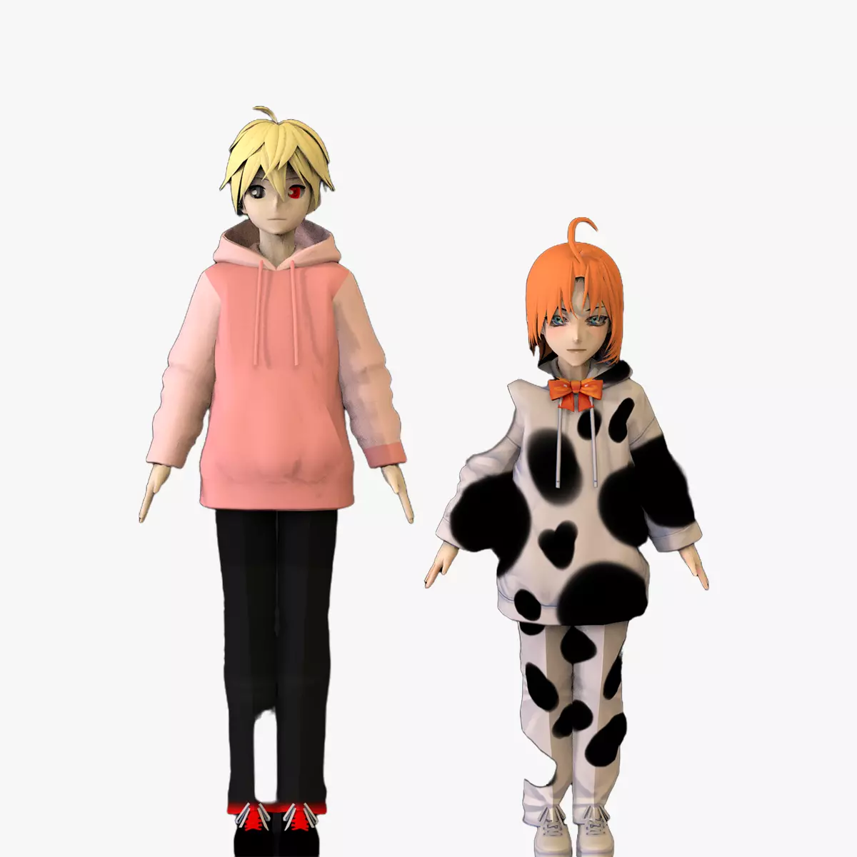 2 Anime Low Poly Characters DPack 21 3D Model Collection_0
