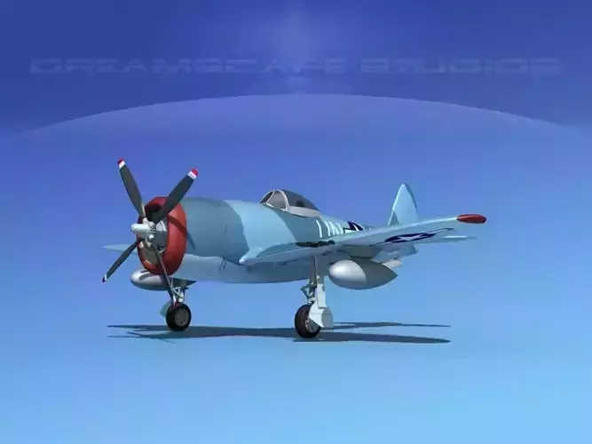 Republic P-47D Thunderbolt V06 3D model