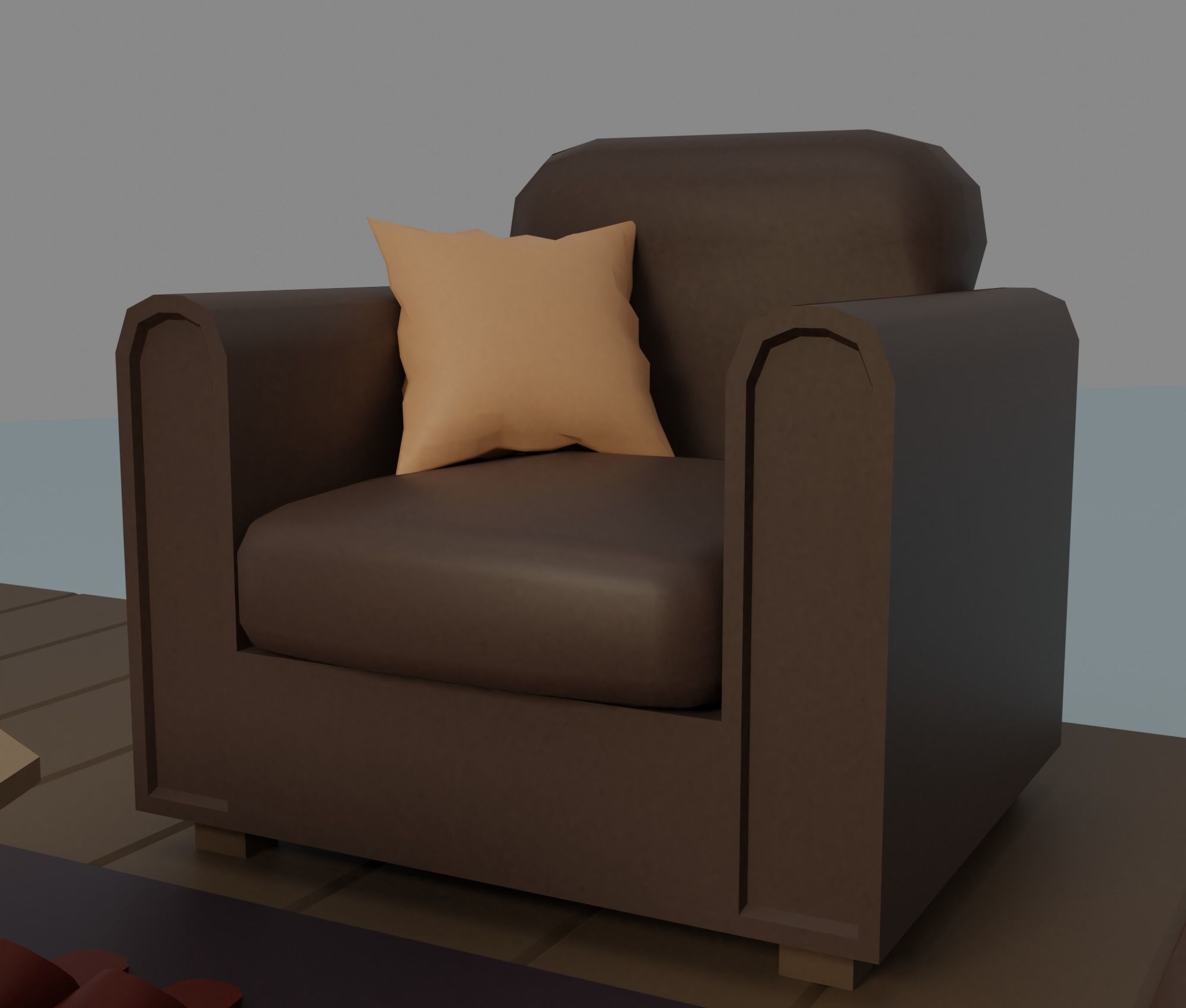 Living-room tv stand with drawers Low-poly 3D model_5