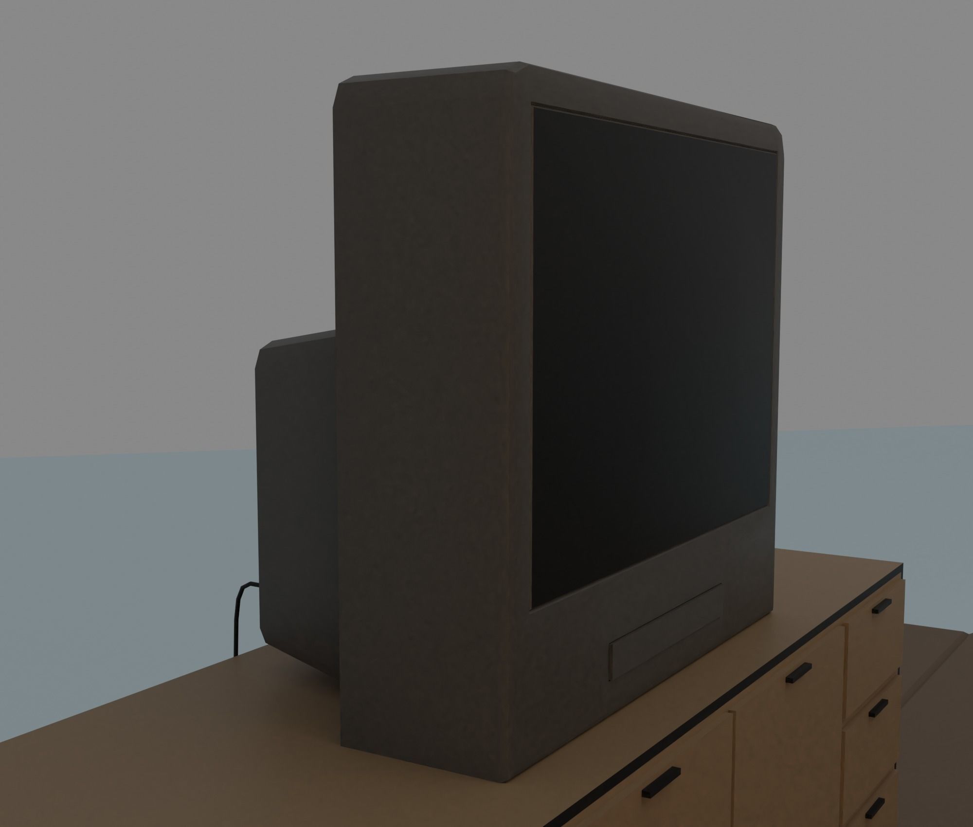 Living-room tv stand with drawers Low-poly 3D model_4