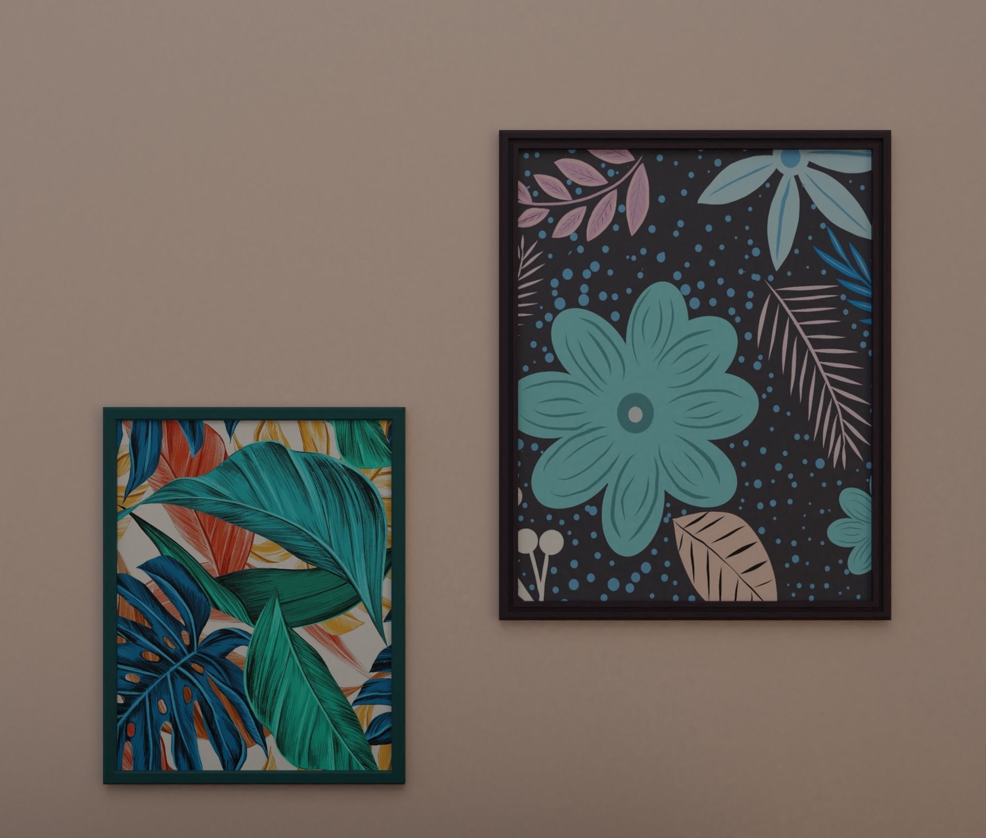 Living-room tv stand with drawers Low-poly 3D model_19