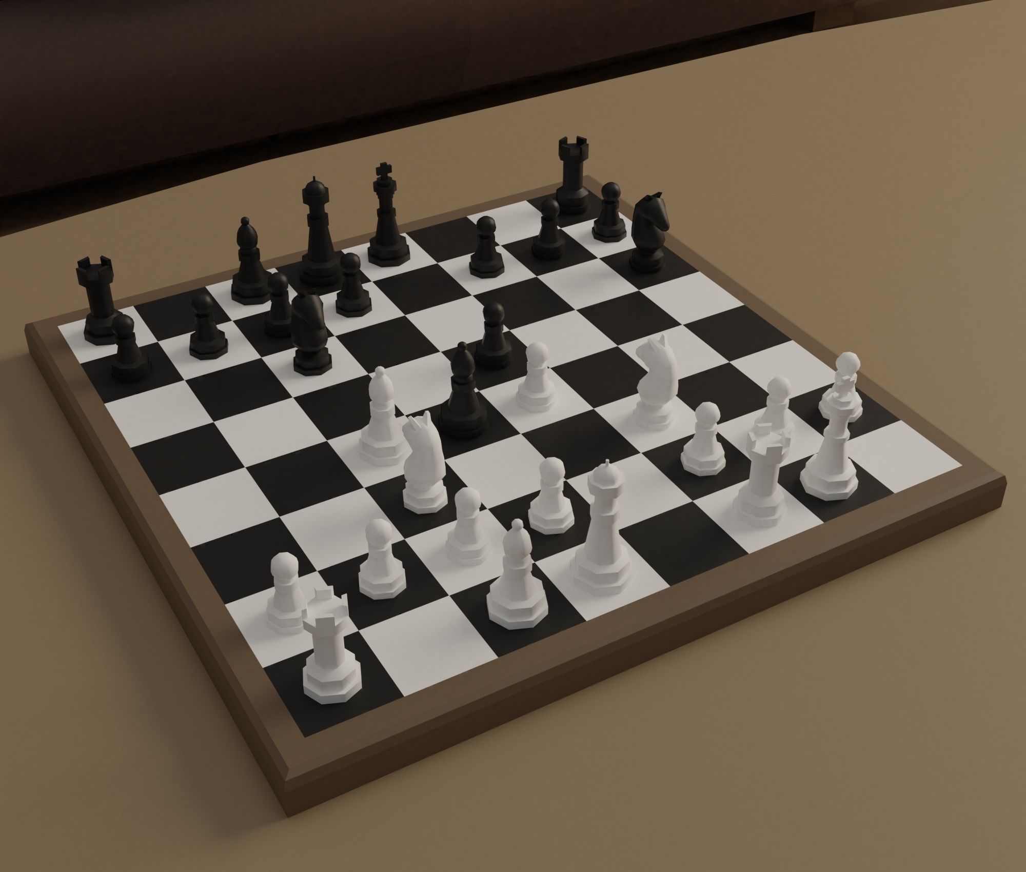 Living-room tv stand with drawers Low-poly 3D model_10