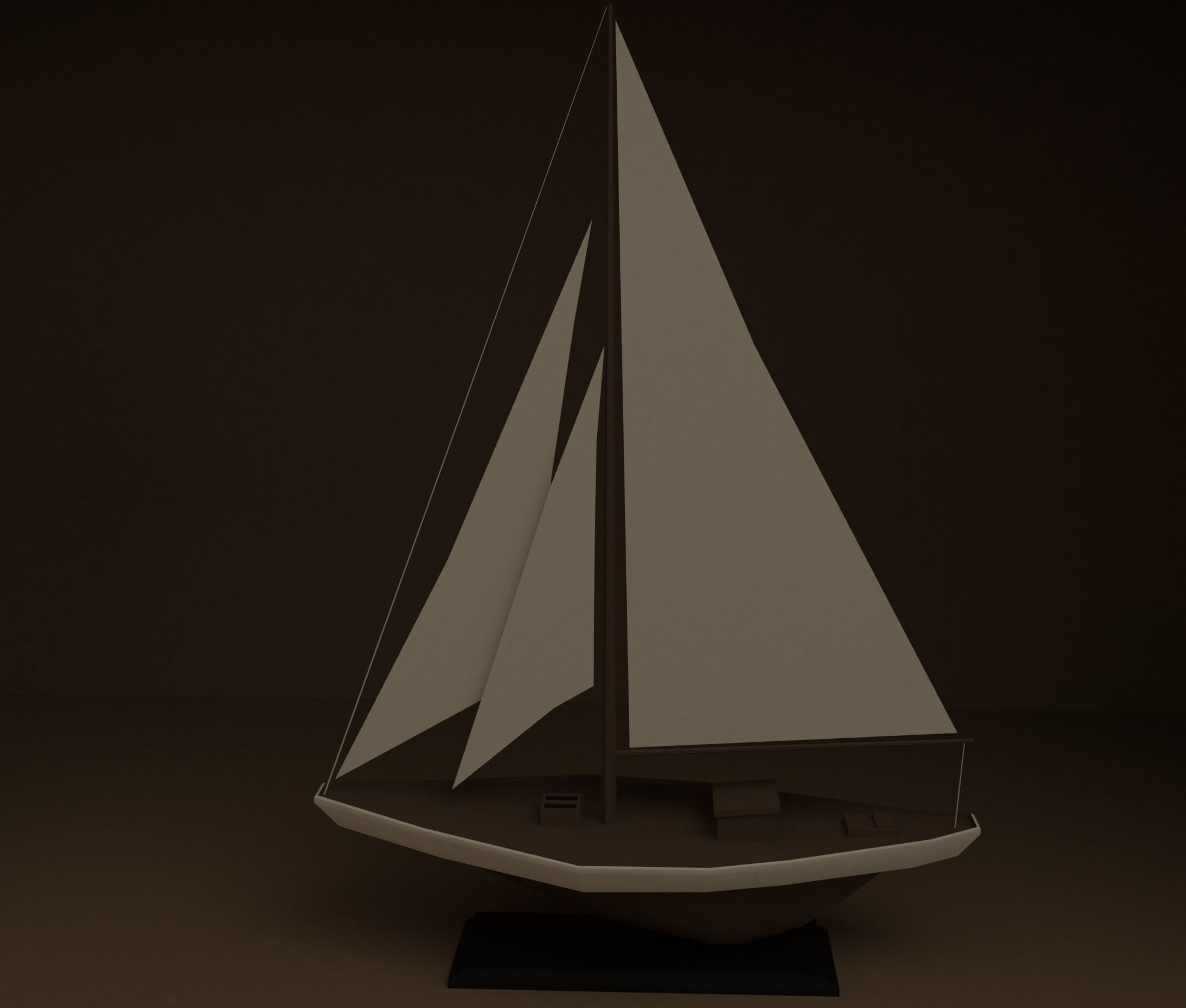 Living-room tv stand with drawers Low-poly 3D model_17